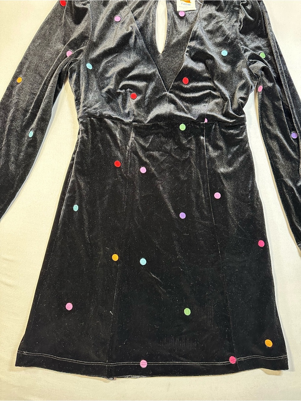 NWT Farm Rio Anthropologie Farm Rio Embroidered Velvet Mini Dress - Womens Small - Picture 9 of 16